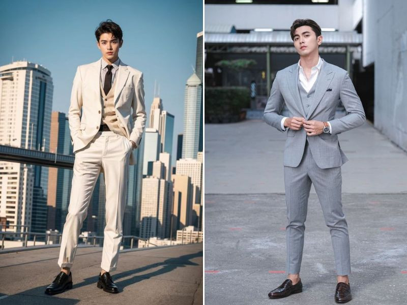 alt: Áo gile mặc bên trong vest nam tạo nên vẻ ngoài sang trọng