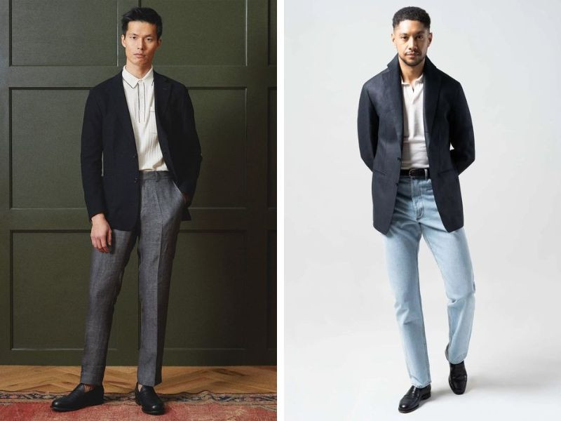 Áo khoác blazer và polo dệt kim