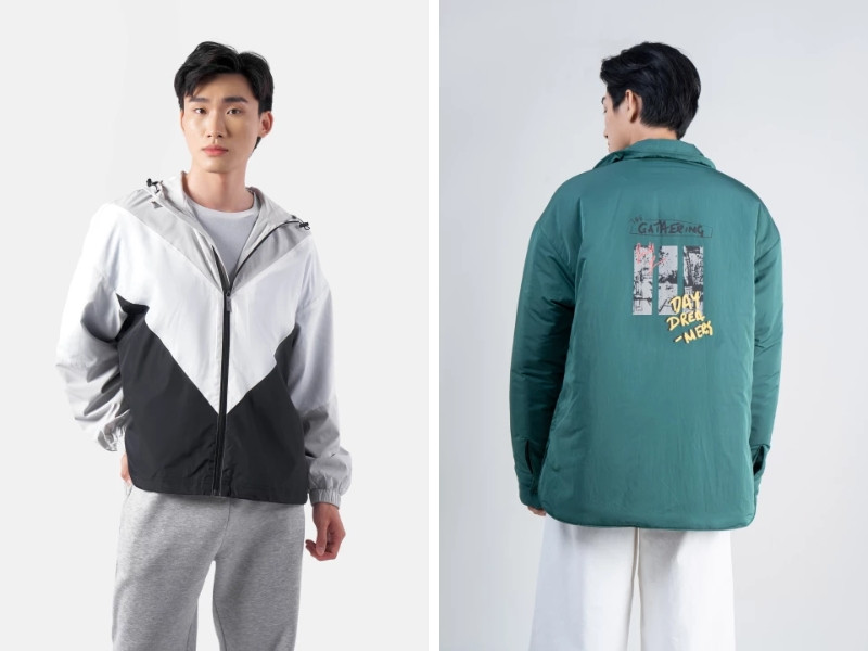 Áo khoác dù oversize nhà Routine