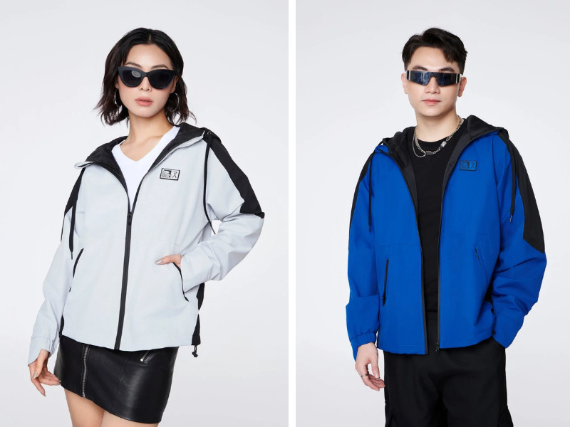 Áo khoác dù trượt nước phối màu Couple TX