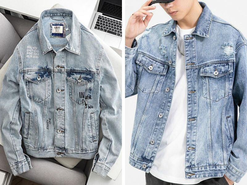 Áo khoác jean nam cao cấp Gray Homme