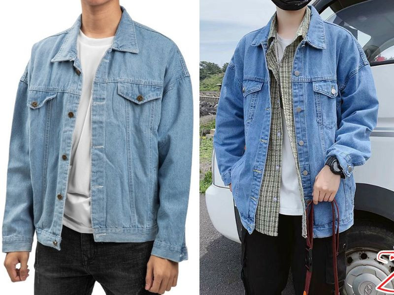 Áo khoác jean nam trơn unisex nhiều màu