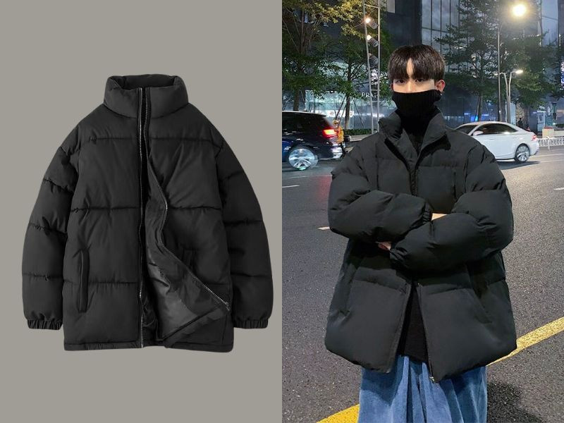 Áo phao nam Quảng Châu dáng rộng oversize