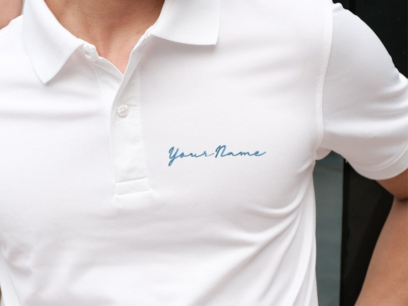 Áo polo thêu tên cách điệu