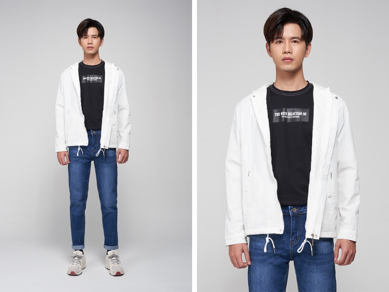 Mix áo khoác oversize cùng jeans