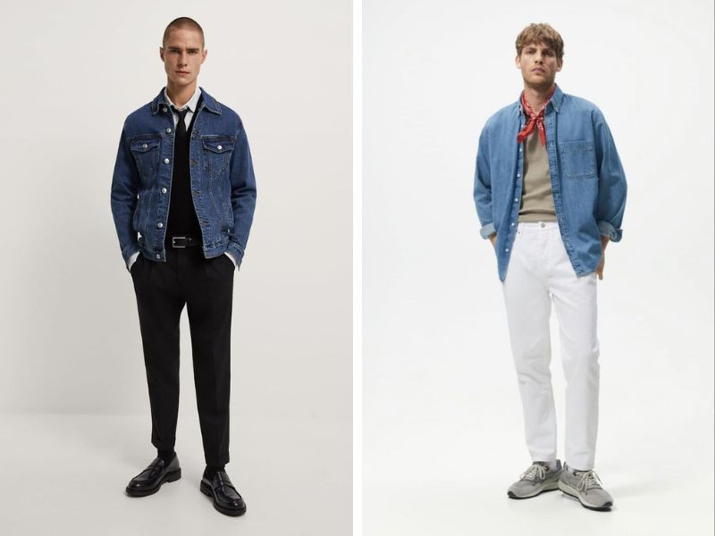 Phụ kiện không thể thiếu trong outfit với áo khoác jean kaki nam