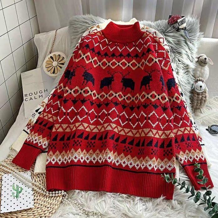 Áo len họa tiết bohemian
