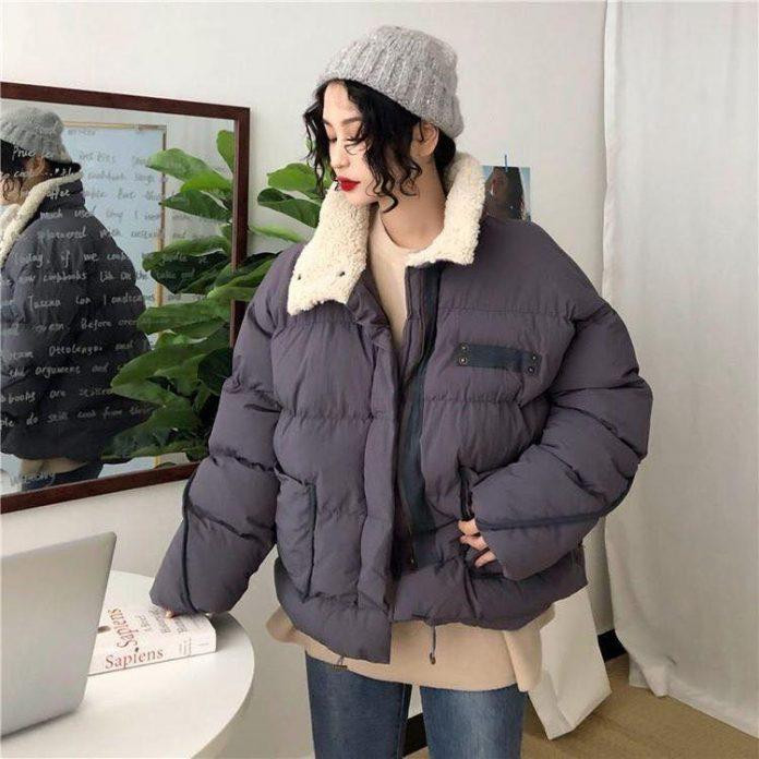 Áo phao kết hợp quần jeans