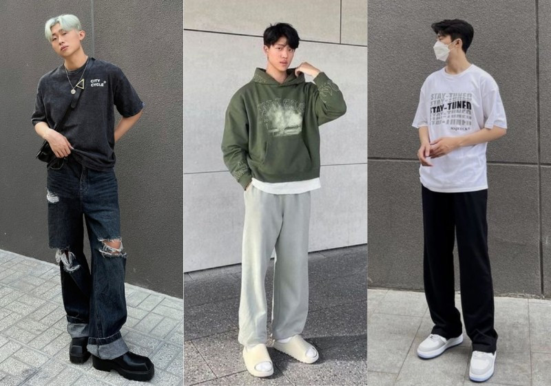 Áo phông basic và quần jeans ống rộng là sự lựa chọn hoàn hảo