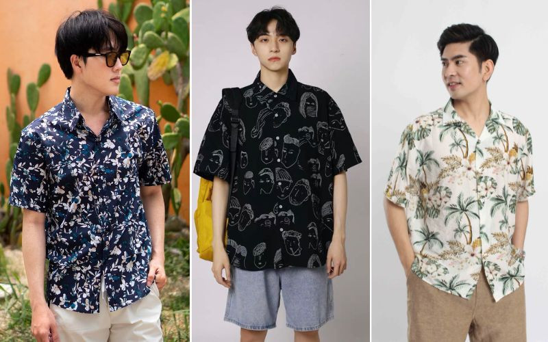 Áo sơ mi ngắn tay và quần short cho ngày hè năng động.