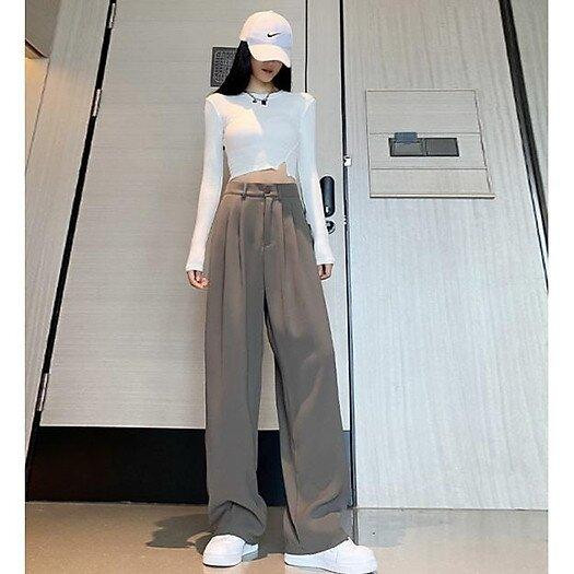 Áo thun croptop mix quần ống rộng