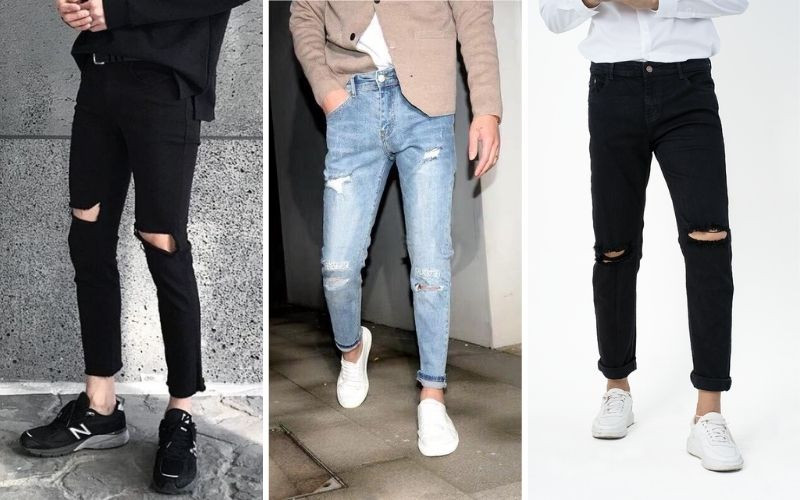 Jeans rách gối khiến bạn thêm nam tính