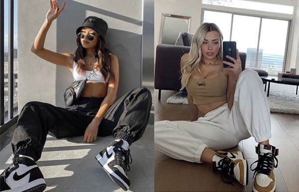 Kết hợp áo crop top cùng giày Jordan cổ cao