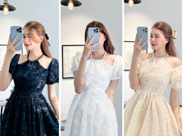 Kiểu dáng cổ yếm mảnh thường hướng đến sự quyến rũ, nhẹ nhàng