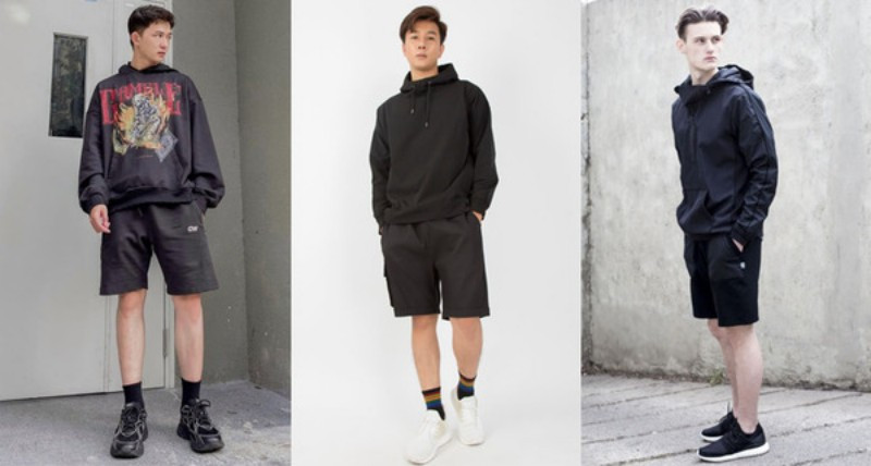 Những mẫu áo sweatshirt dáng rộng cùng những chiếc quần short jean là xu hướng