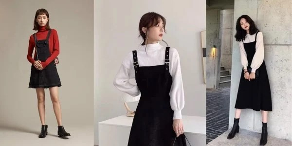 Phối đồ cùng váy yếm nhẹ nhàng, nữ tính