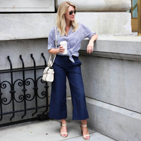 Quần culottes và áo sơ mi
