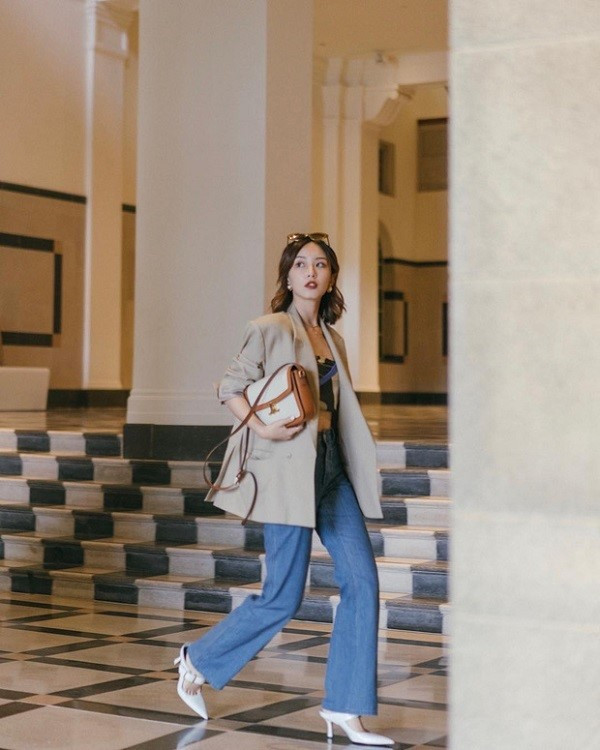 Quần ống rộng và blazer - Cách phối đồ cho người lùn trendy