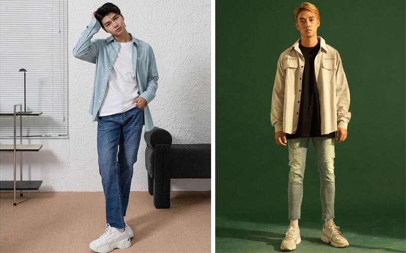 Thời trang nam gầy khi mix áo thun cao cổ cùng áo dạ dáng dài
