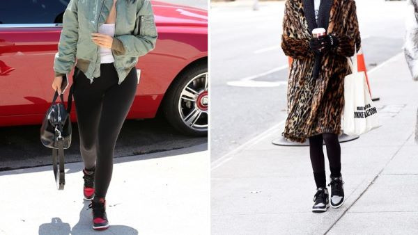 Vóc dáng gọn gàng với giày Jordan cổ cao và quần legging