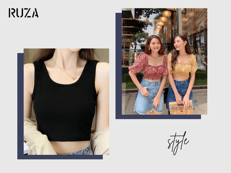 Áo Croptop 2 dây - rút dây