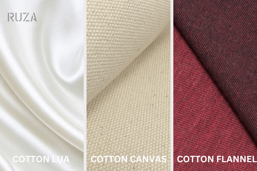 Các loại vải cotton: Cotton lụa - cotton canvas - cotton flannel