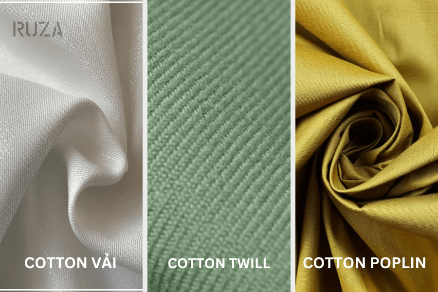Các loại vải cotton: Cotton vải - cotton twill - cotton poplin