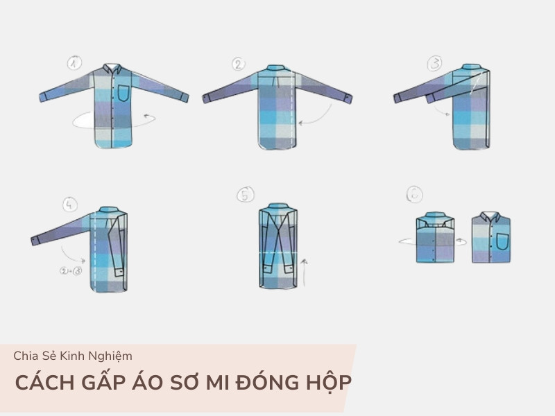 Cách gấp áo sơ mi đóng hộp