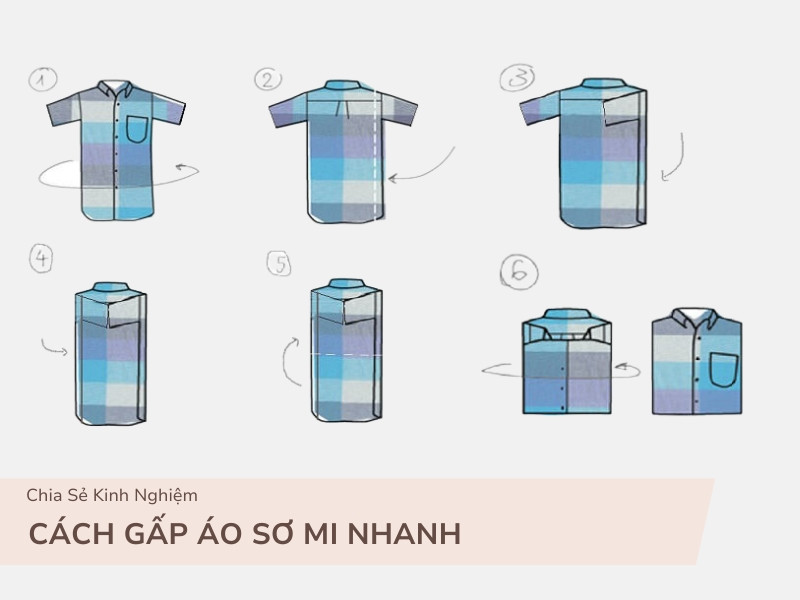 Cách gấp áo sơ mi nhanh