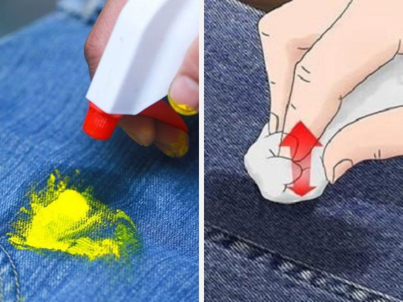 Cách tẩy vết sơn trên quần jeans