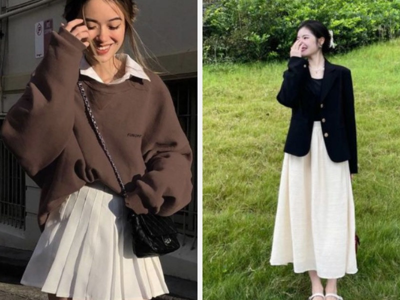 Mặc với áo hoodie - vest blazer