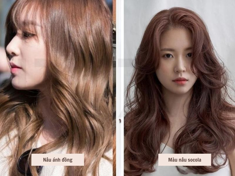Màu tóc nâu ánh đỏ - Nâu socola