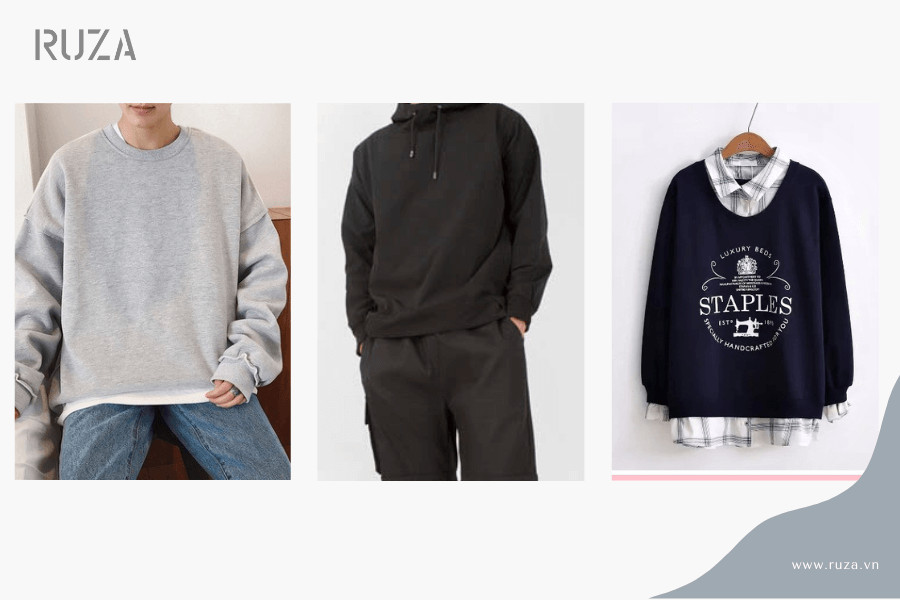 Phối áo hoodie không mũ nam: Quần jeans, quần short, áo sơ mi