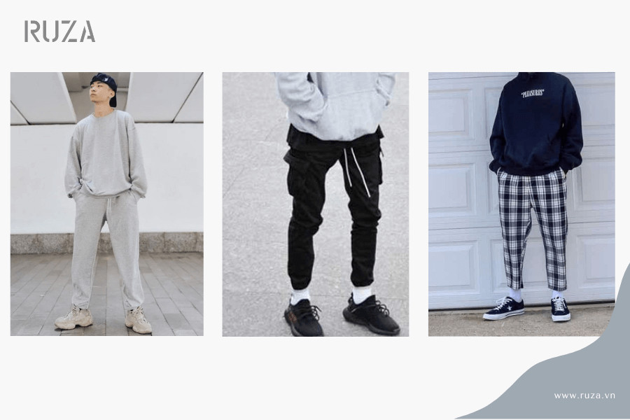 Phối áo hoodie không mũ nữ: Quần culottes