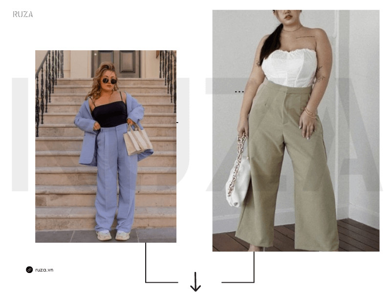 Phối Trang Phục Với Quần Ống Rộng Cho Nàng Chubby