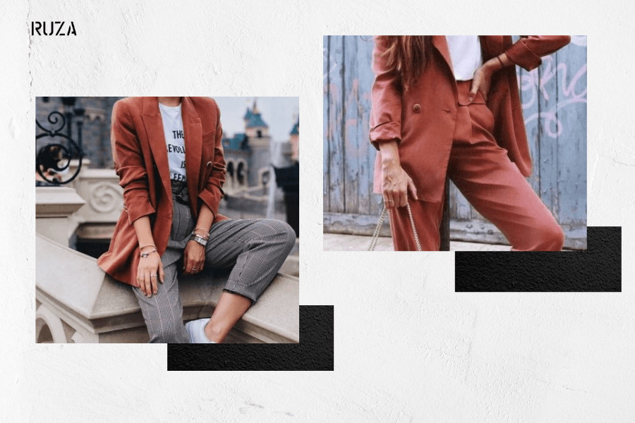 Sweatshirt phối với blazer