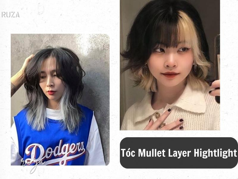 Tóc mullet layer highlight