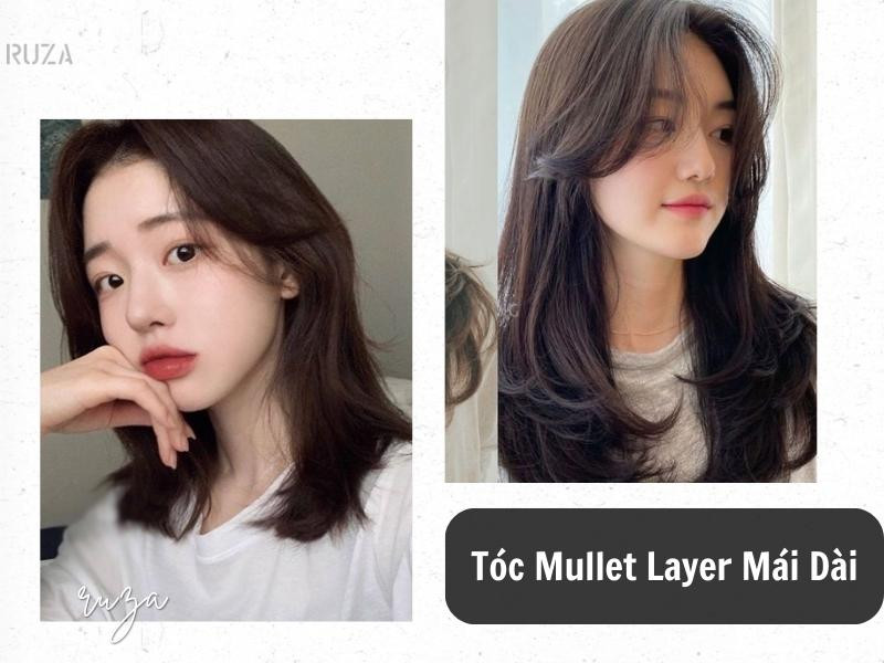 Tóc mullet layer kết hợp mái dài