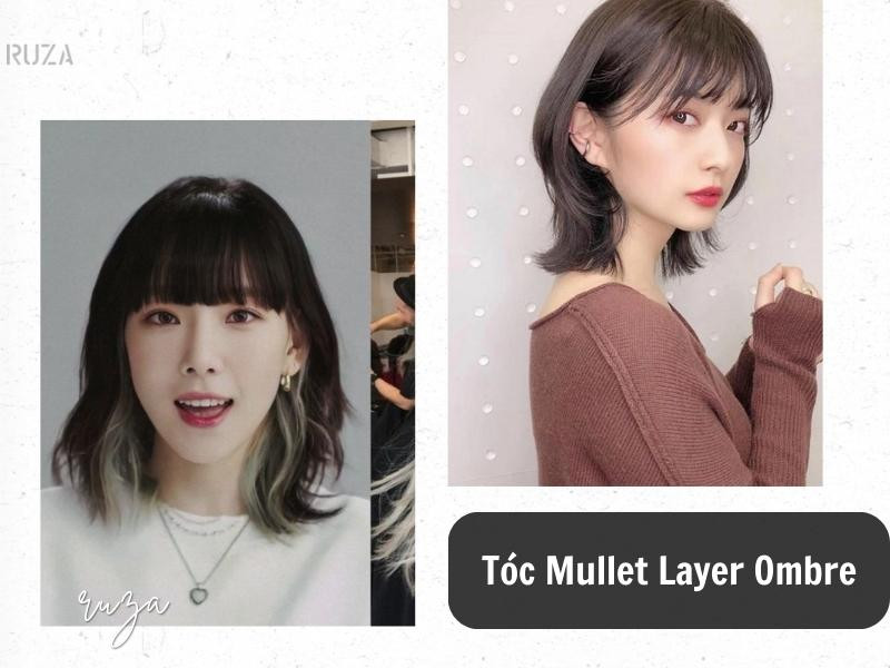 Tóc mullet layer Ombre