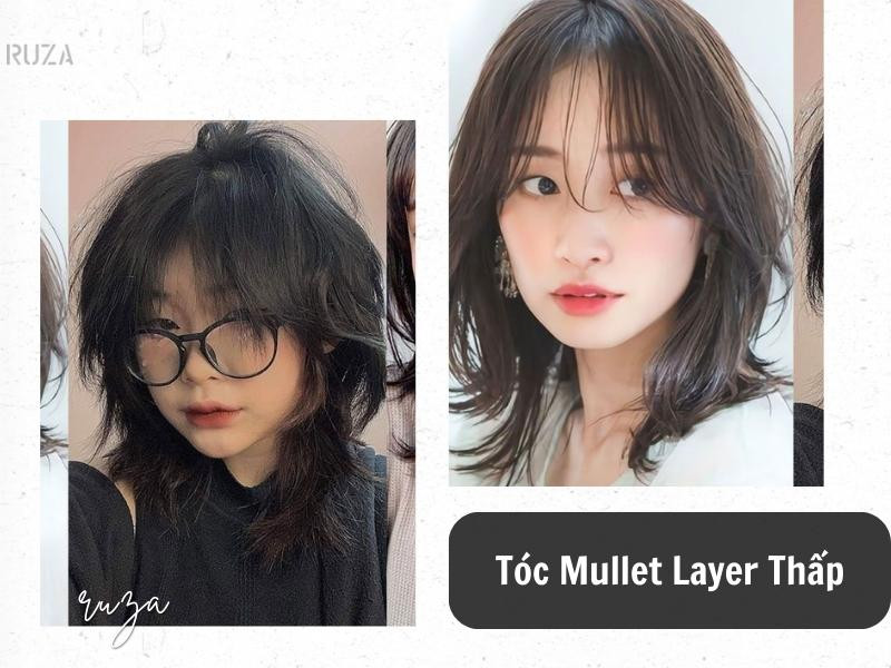 Tóc mullet layer thấp