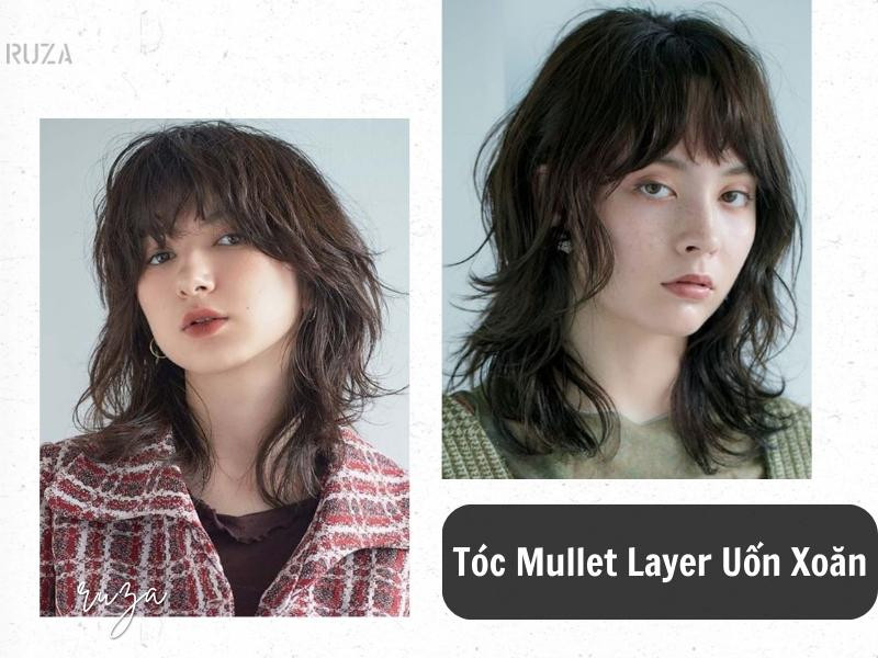 Tóc mullet layer uốn xoăn
