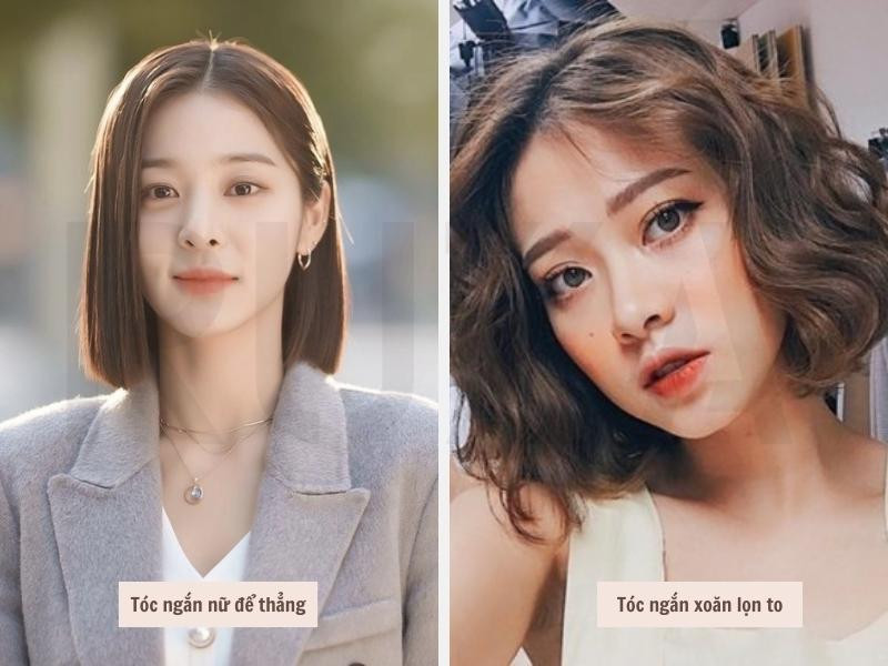 Tóc ngắn nữ để thẳng - Tóc ngắn xoăn lọn to