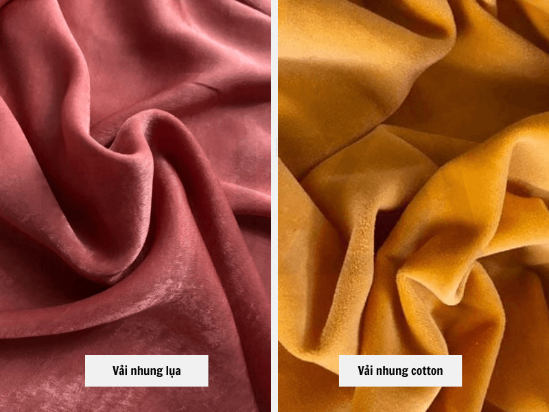 Vải nhung lụa và nhung cotton