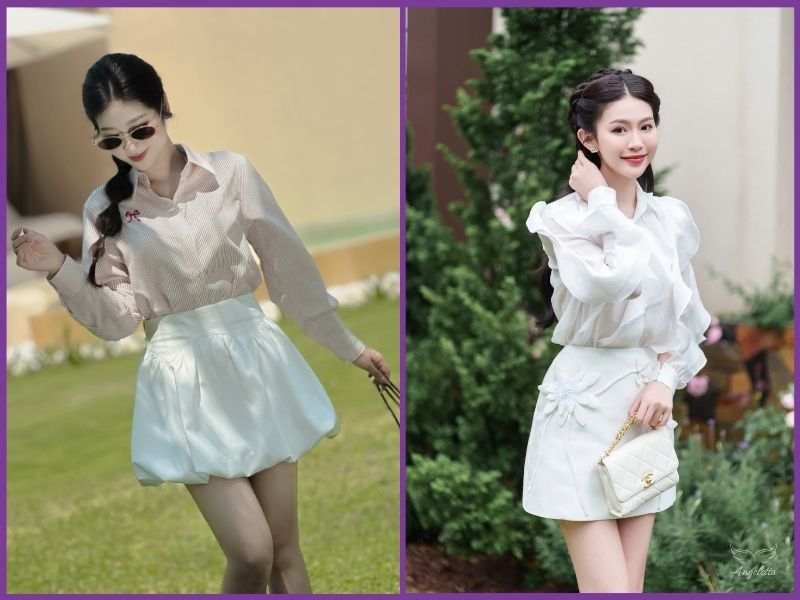 7 công thức phối đồ với chân váy trắng ngắn xinh yêu cho nàng