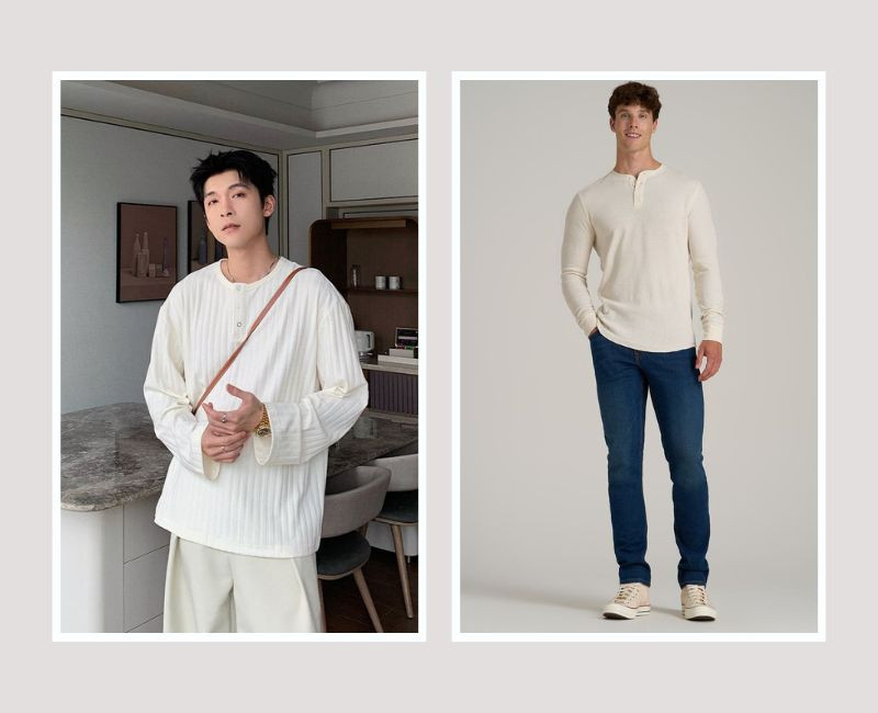 Áo henley là gì? Tips phối áo henley chuẩn nam tính cho chàng