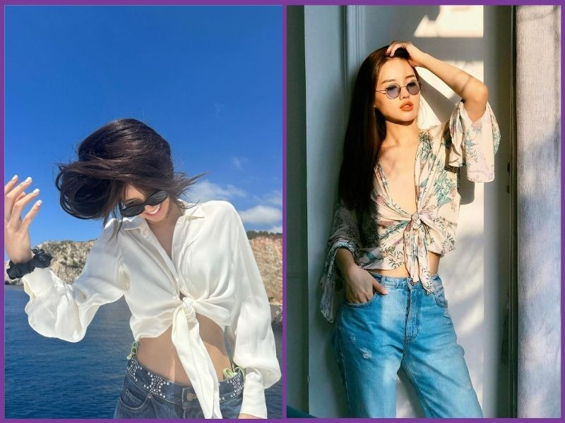 Cách phối áo sơ mi đi biển nữ hot trend đỉnh cao nàng nên biết