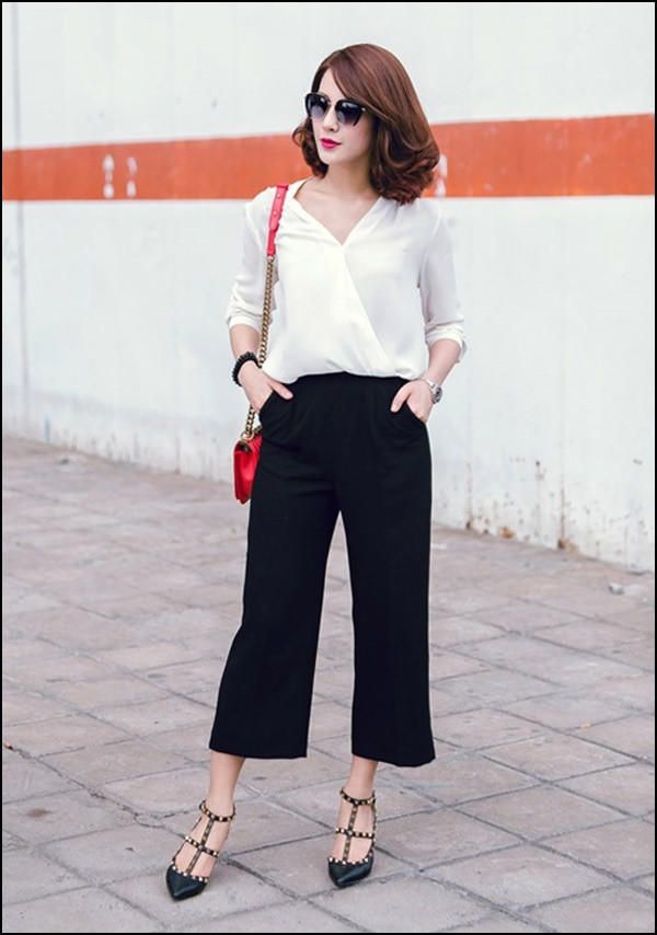 Quần Culottes là gì? Phối đồ với quần ống rộng như thế nào?